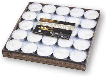 Декоративная свеча Белые круглые Tea Lights 363828 1 см, 50 шт