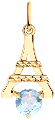 Подвеска Diamant 51-330-01349-1 вес 0.68 г золото, топаз