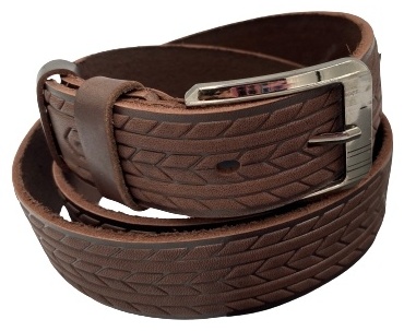 Ремень ZAF Leather натуральная кожа 120 см коричневый