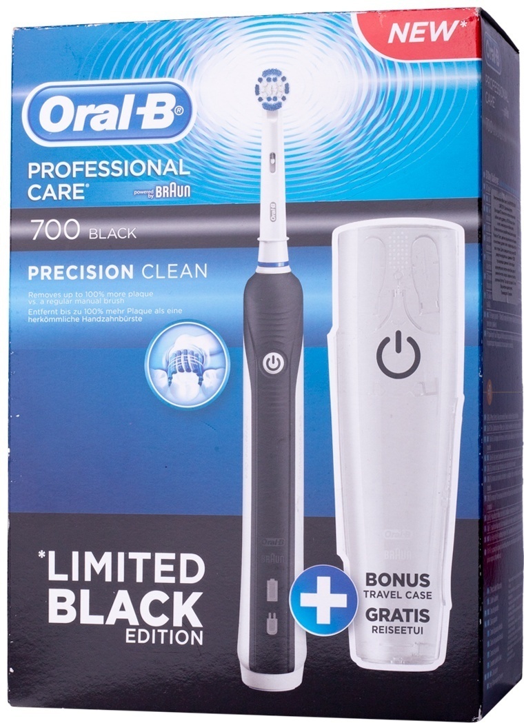 Oral-B механическая щетка Braun 700 щетина средняя черный