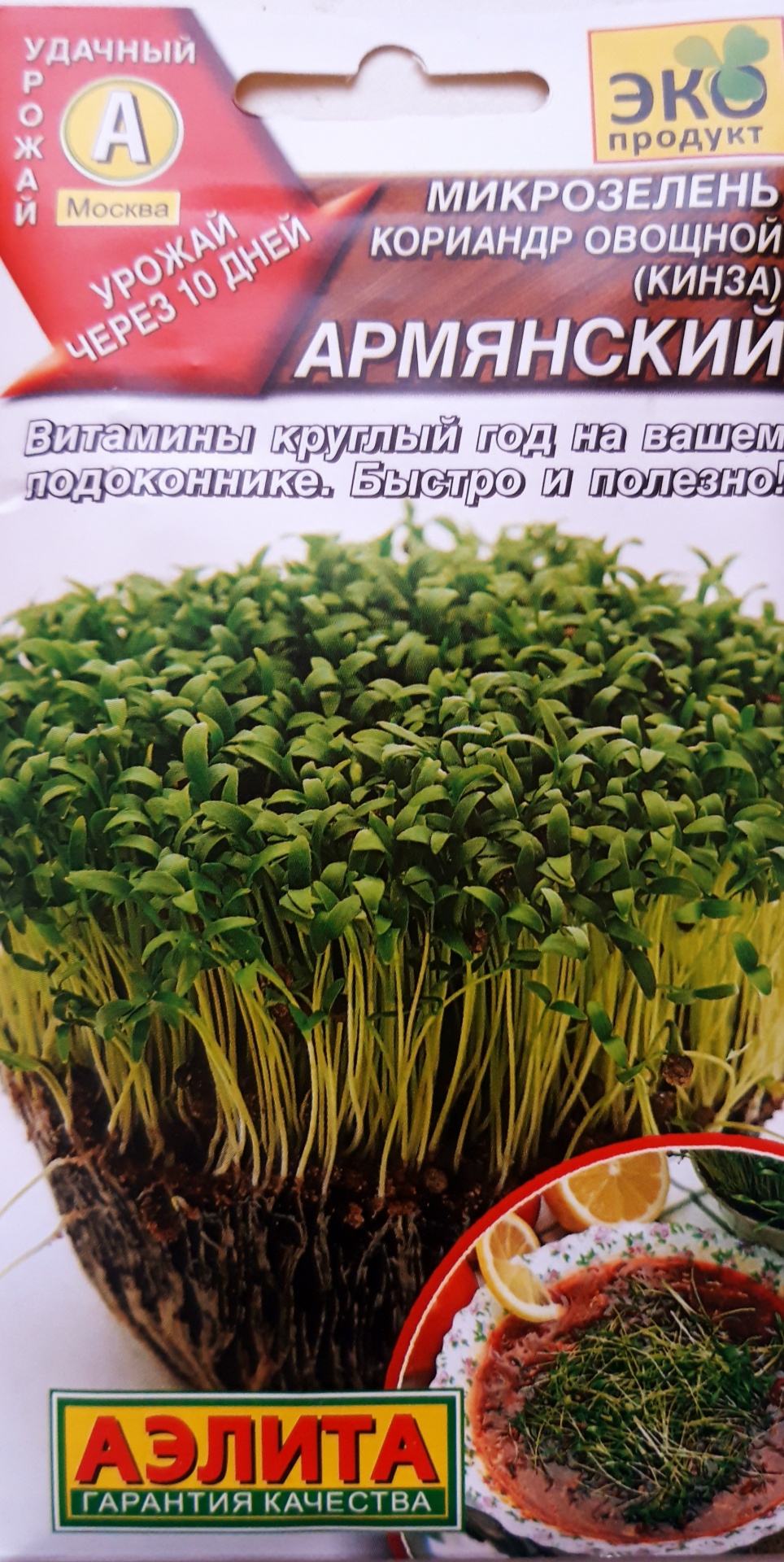 Аэлита микрозелень Кориандр Армянский