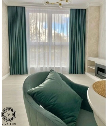 Комплект Viva Lux 300x275 см 2 шт, бархат, зеленый