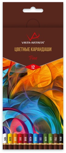 Цветной карандаш Vista-Artista форма круглая 12 шт