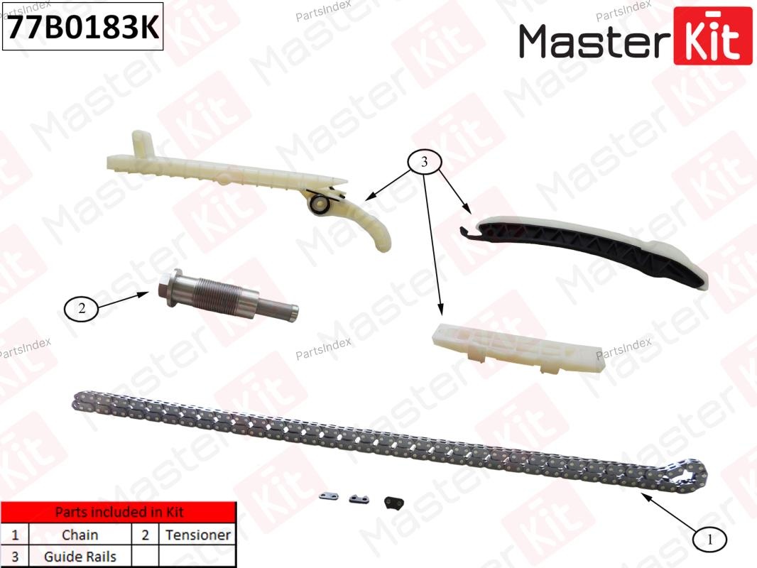 MASTERKIT Цепь ГРМ - Газораспределительного Механизма (комплект) 77B0183K