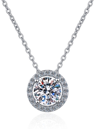 Колье Ipekyolu Jewellery муассанит 0,5 карат 3702-280623AY длина 45 см вес 5 г серебро, муассанит