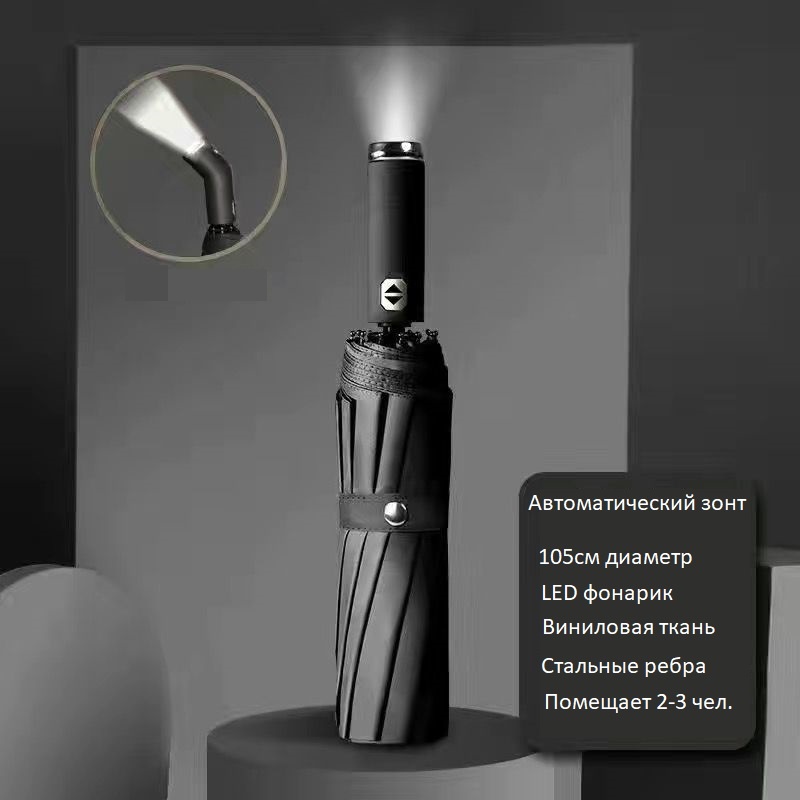 Зонт с обратным сложением Aer автомат черный