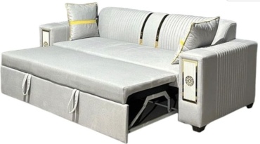 Диван NEO MARKET Style, 220х80 см, обивка велюр, серебряный