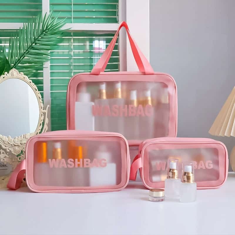 Косметичка полиэстер розовый 21X29 см