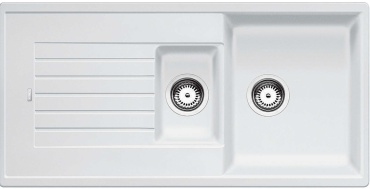Кухонная мойка Blanco Zia 6S 50х100х19 см, искусственный гранит, тон белый
