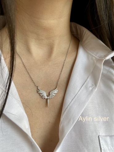Колье Aylin silver S44532661 длина 45 см вес 4 г серебро, фианит