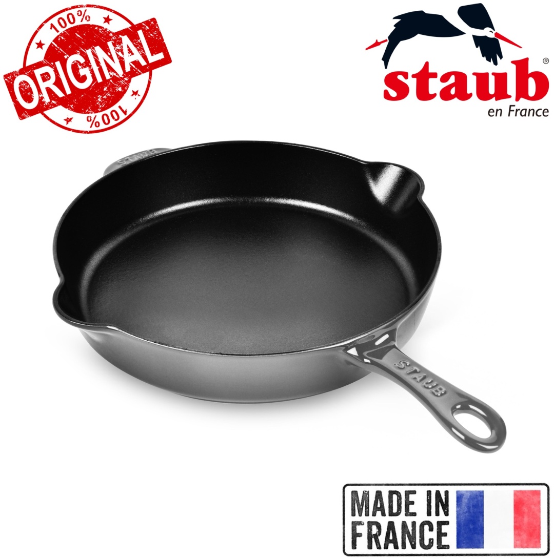 Сковорода Staub France Graphite Grey 28 см с антипригарным покрытием, чугун