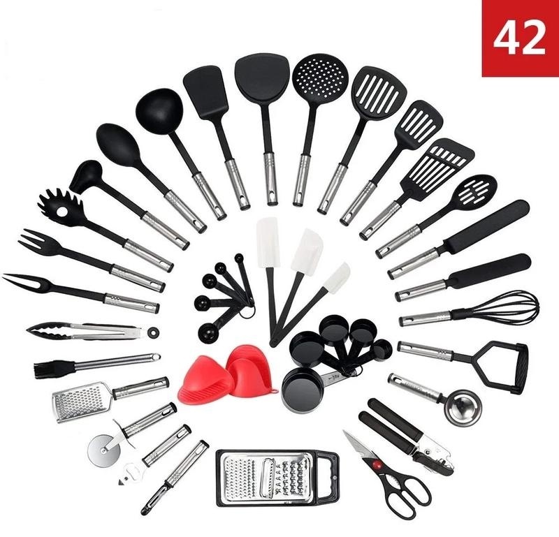 Набор кухонных инструментов Kitchen сталь, 42 шт