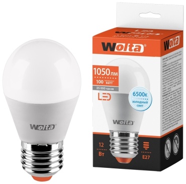 Wolta 12W E27, светодиодная, холодный белый