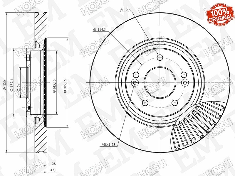 Диски HOSU передние HSDB0172