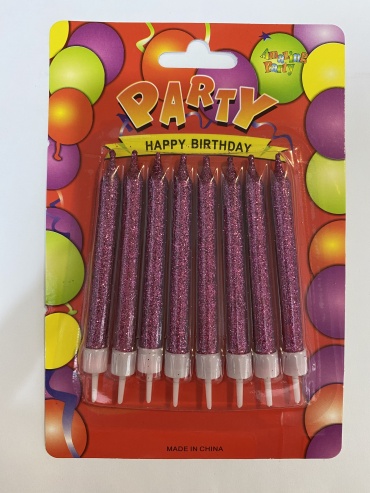 Свеча PARTY цилиндр, 8 шт 10 см