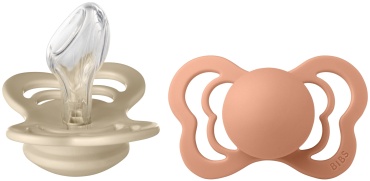BIBS Набор пустышек Couture Silicone Vanilla, Peach 6+ месяцев