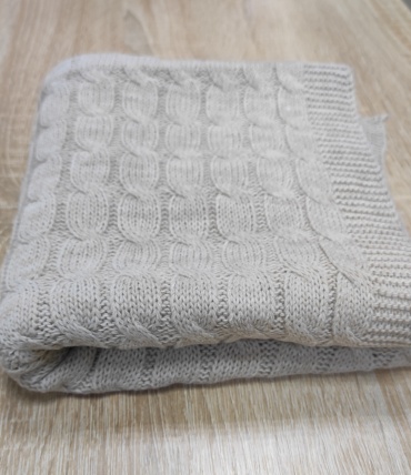 Детский плед Amarobaby 110х110 см, кашемир, трикотаж, серый