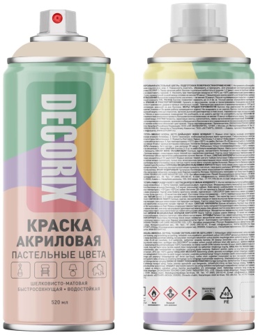 DECORIX краска Пастельные цвета тон бежевый, 520 мл