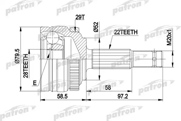 PATRON шрус PCV1116