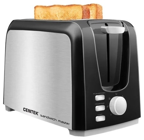 Тостер CENTEK СТ-1429 серебристый, черный