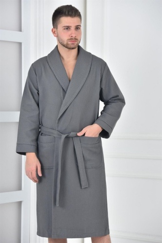 Вафельный халат Ecocotton графит