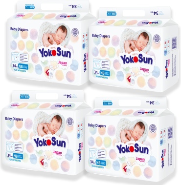 Подгузники Yokosun Comfort+ NB, 136 шт