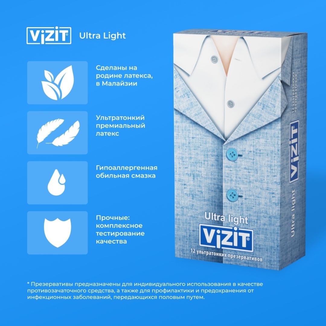 Презервативы VIZIT Ultra light 12 шт