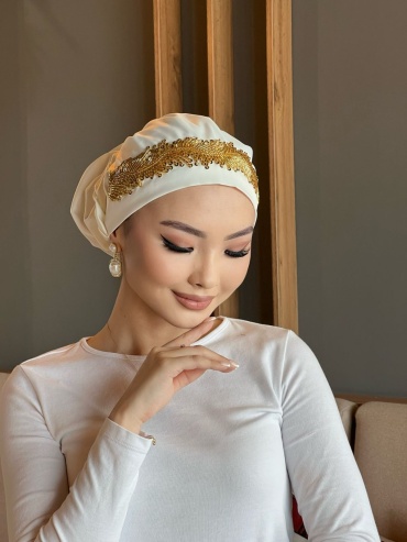 Тюрбан TURBAN CHALMA размер универсальный, молочный