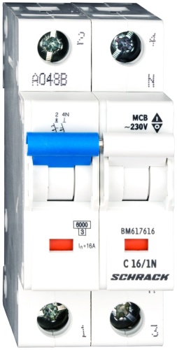 Автоматический выключатель BM C16/1+N, 6kA
