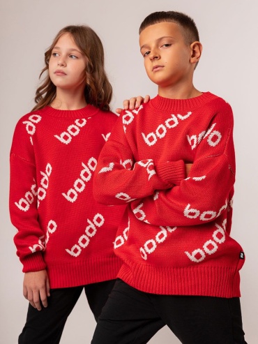 Свитшот Bodo белый, красный
