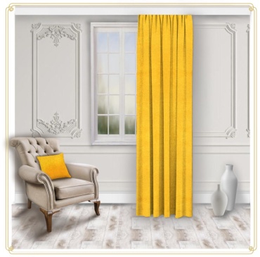 Портьеры ASH TEXTILE 145x260 см 1 шт, петек, желтый