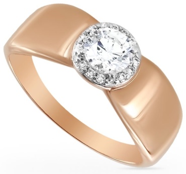Алтын КФ-5867 размер 17 вес 2.75 г золото, кристалл Swarovski