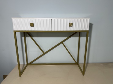 Консоль Геометрия, 100х35x87 см, белый, золотистый