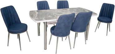 Комплект Bella Mebel стол, стул, ЛДСП, Ankara BL Blue