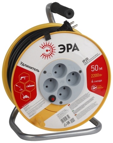 Удлинитель на катушке Эра RP-4-2X1.0-50M, 50 м