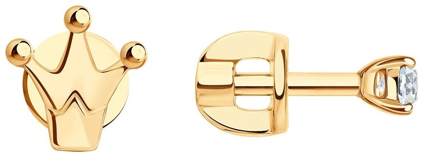 Пусеты SOKOLOV EAR-SO-585-617855 вес 1.14 г золото, фианит