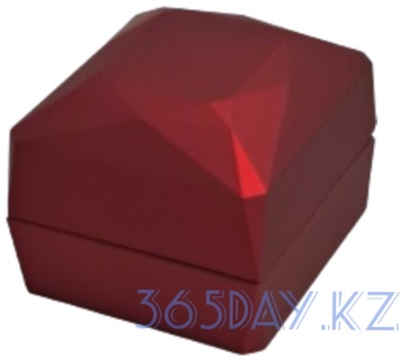 Футляр для украшений Кольцо с подсветкой (Лазер) красный 365day.kz 1 шт, 6х6х5 см