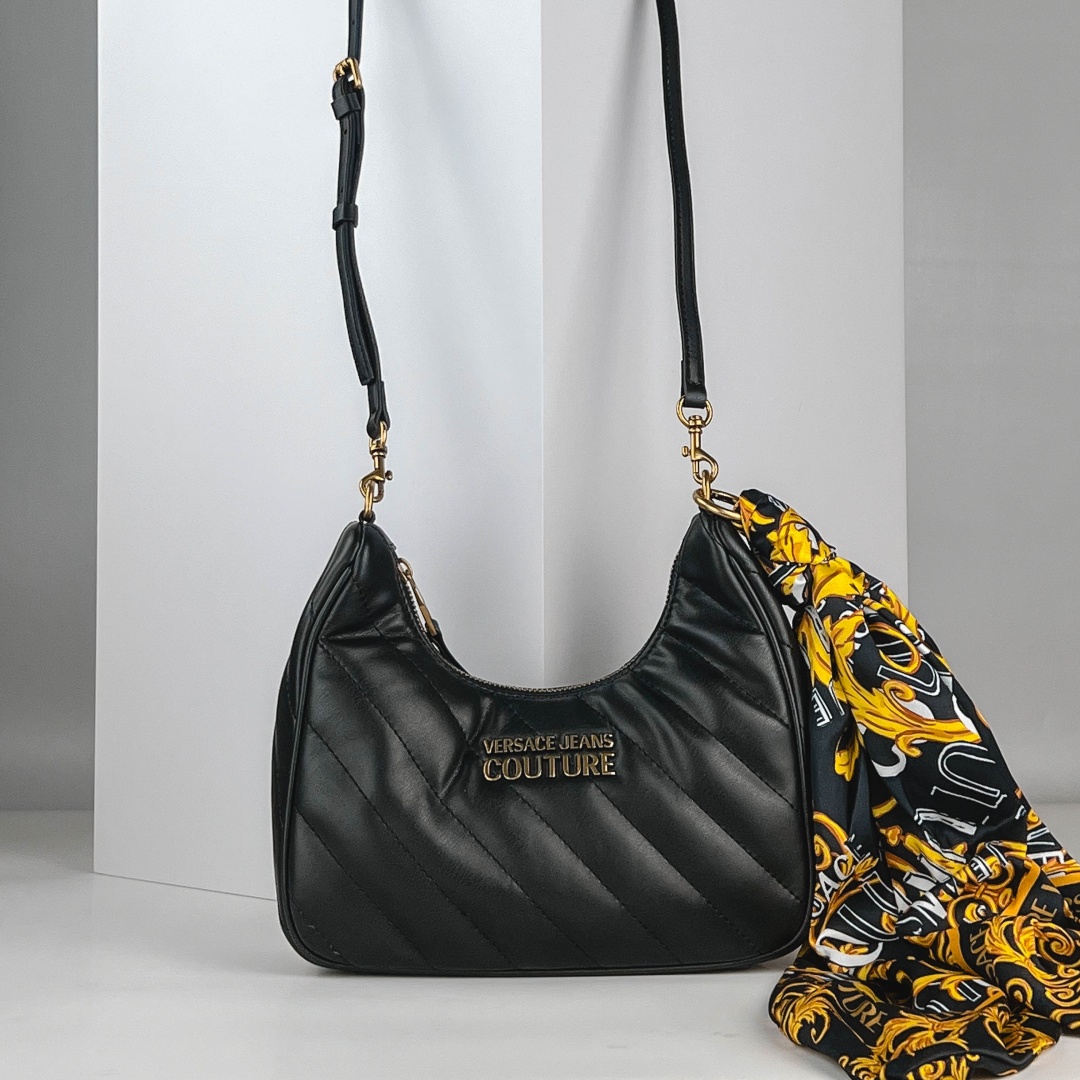 Сумка хобо Versace экокожа черный