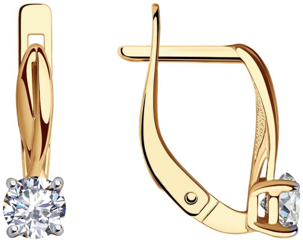 Серьги Золото России Infinity Gold 002 вес 2.5 г золото, фианит
