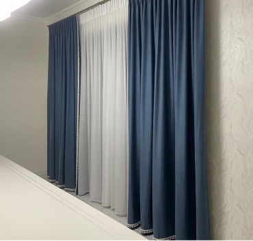 Комплект Nazok Interiors 500x290 см 2 шт, полиэстер, синий