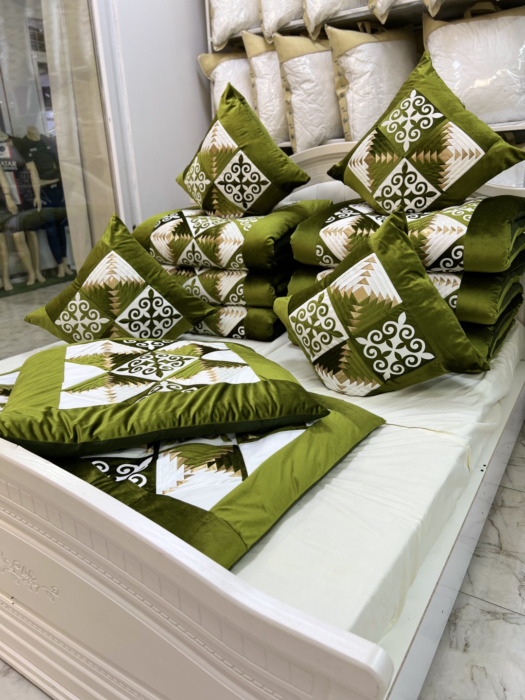 Комплект корпе с подушками 220x80 см, синтепон, хлопок, вата, хаки