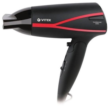 Vitek VT-2328 компактный фен черный, красный