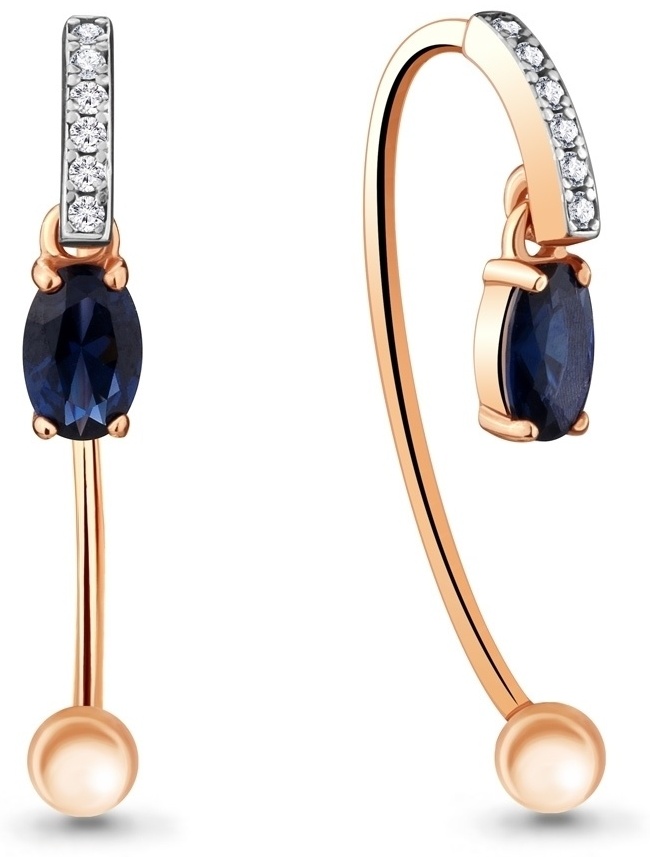 Купить Серьги AQUAMARINE 48296АБ.6 вес 2 г серебро, наносапфир в Алматы ...