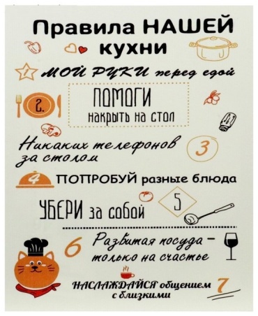 Картина Правила нашей кухни 40x50 см