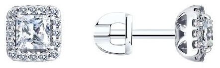 Серьги SOKOLOV 94025857 вес 1.97 г серебро, фианит