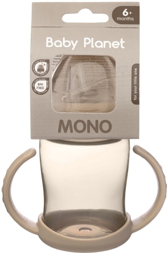 Поильник-непроливайка Baby Planet 521, 250 мл, пластик/силикон, коричневый