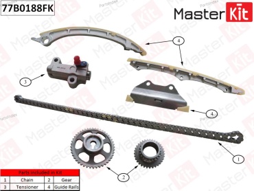 MASTERKIT Цепь ГРМ - Газораспределительного Механизма (комплект) 77B0188FK