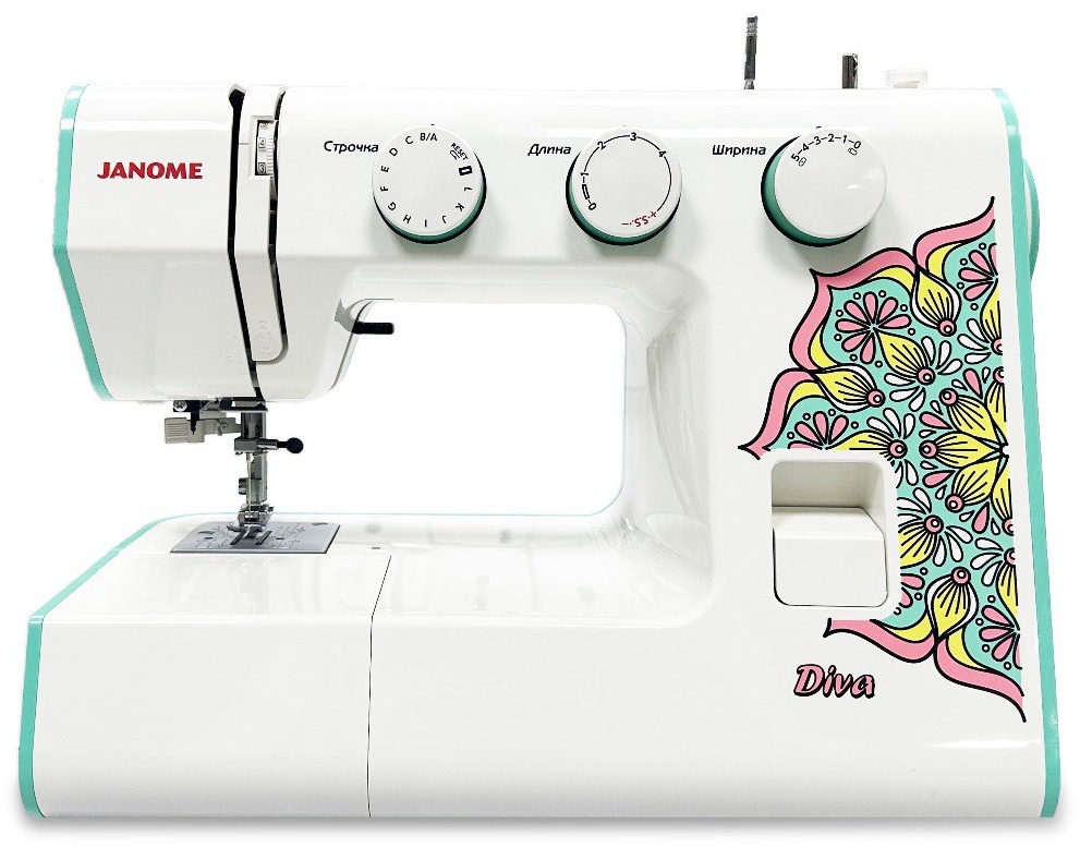 Швейная машина Janome Diva белый, бирюзовый
