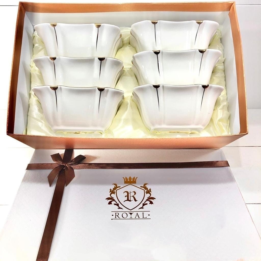 Салатник ROYAL CROWN 14х14 см, фарфор, 6 шт