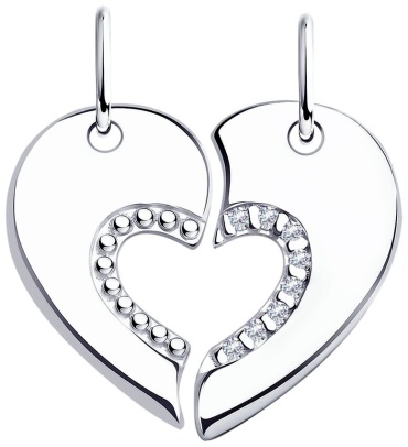 Подвеска Diamant 94-130-01585-1 вес 2.01 г серебро, фианит